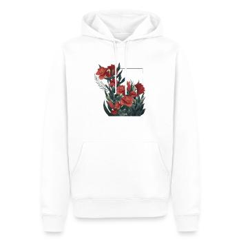 Blumenfest 2 - Männer Premium Bio Hoodie - Weiß - Vorne - Nico (187cm)