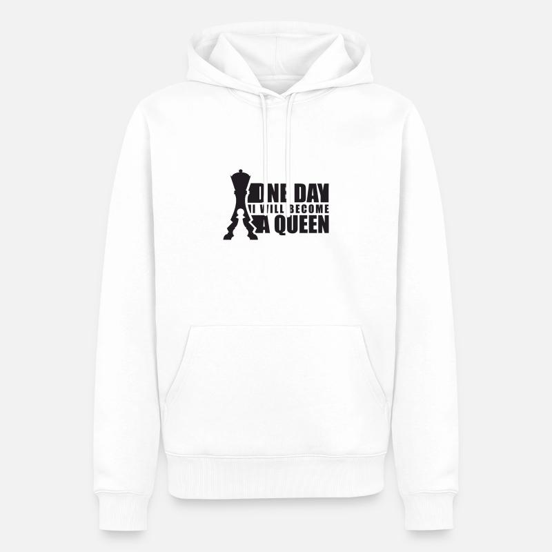 Chess Queen Game Gift - Sweat à capuche Premium bio Homme - blanc