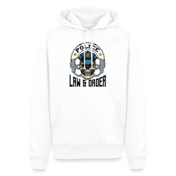 Polizei Totenkopf Gesetz Totenschädel Geschenk - Männer Premium Bio Hoodie - Weiß - Vorne - Nico (187cm)