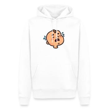 Bébé qui pleure - Sweat à capuche Premium bio Homme - blanc - Devant - Nico (187cm)