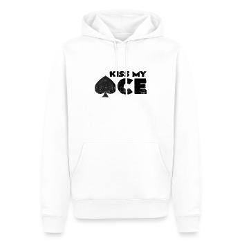 Embrasser mon as | Ace of Spades Pun Poker ACE Gift - Sweat à capuche Premium bio Homme - blanc - Devant - Nico (187cm)