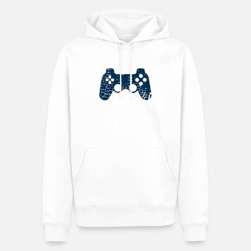 Controller Gaming - Männer Premium Bio Hoodie - Weiß