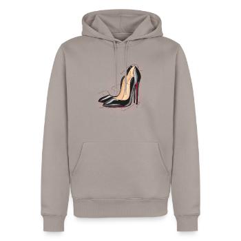 Sexy Highheels - Männer Premium Bio Hoodie - Taupe - Vorne - Nico (187cm)