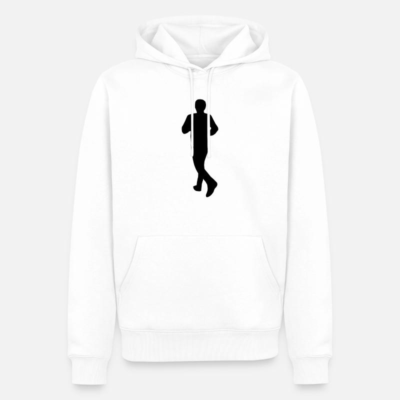 Coureur en cours d'exécution - Sweat à capuche Premium bio Homme - blanc