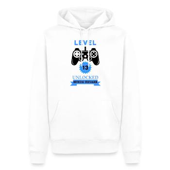Teenager - Männer Premium Bio Hoodie - Weiß - Vorne - Nico (187cm)