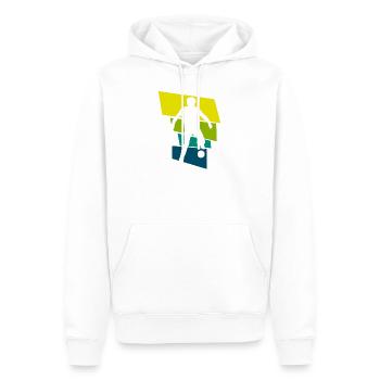 Footballeur - Sweat à capuche Premium bio Homme - blanc - Devant - Nico (187cm)