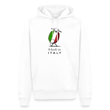 Italie,Made in Italy, Scooters, Scooters - Sweat à capuche Premium bio Homme - blanc - Devant - Nico (187cm)