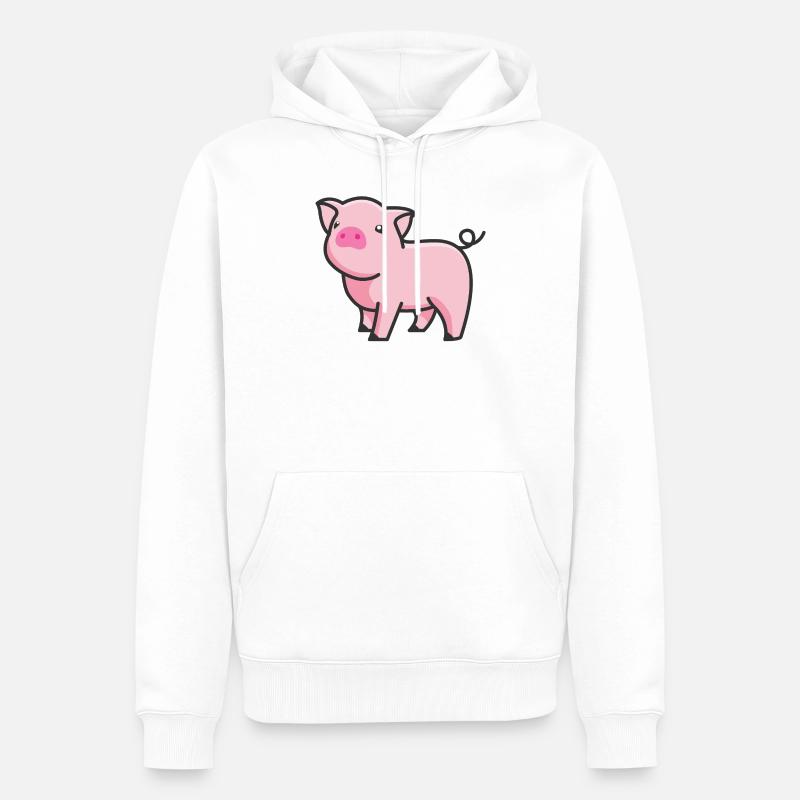 Porc doux - Sweat à capuche Premium bio Homme - blanc