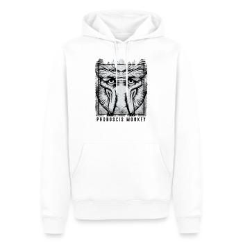 Vintage Retro Style Proboscis Monkey Wild Animal Gift - Men’s Premium Organic Hoodie - white - Front - Nico (187cm)