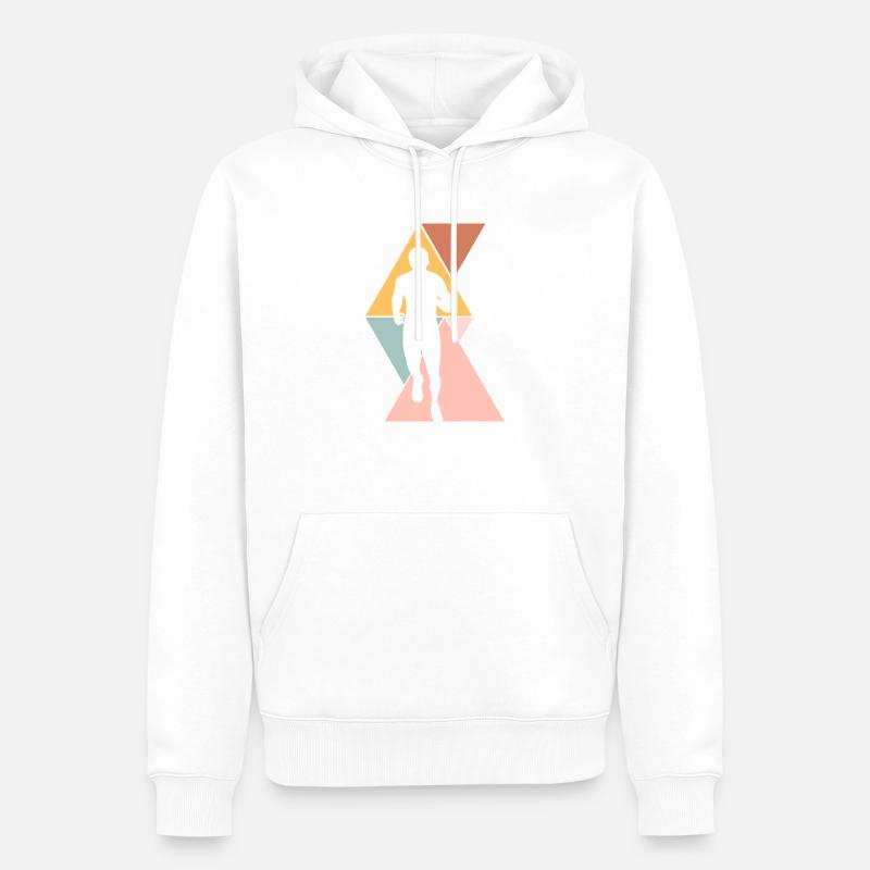 Course - Sweat à capuche Premium bio Homme - blanc
