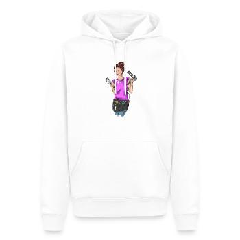 Friseurin - Männer Premium Bio Hoodie - Weiß - Vorne - Nico (187cm)