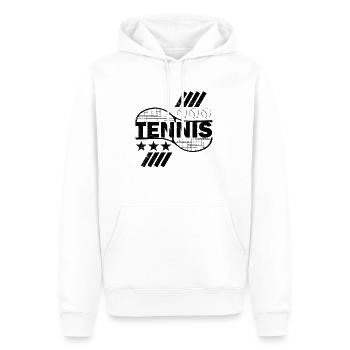 Tennis Schriftzug Tennisschläger Motiv Geschenk - Männer Premium Bio Hoodie - Weiß - Vorne - Nico (187cm)