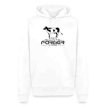 Bauer - Männer Premium Bio Hoodie - Weiß - Vorne - Nico (187cm)