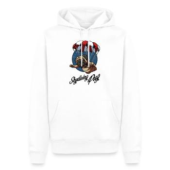 Fallschirmspringen Mops Hundeliebhaber Geschenk - Männer Premium Bio Hoodie - Weiß - Vorne - Nico (187cm)