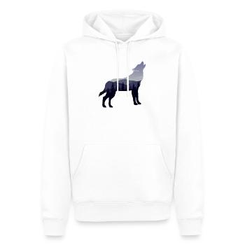 Wolf Berge Wald Mystik Rudel Wölfe Natur Geschenk - Männer Premium Bio Hoodie - Weiß - Vorne - Nico (187cm)