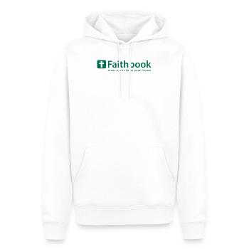 Livre de foi - Chrétien - Amitié - Sweat à capuche Premium bio Homme - blanc - Devant - Nico (187cm)