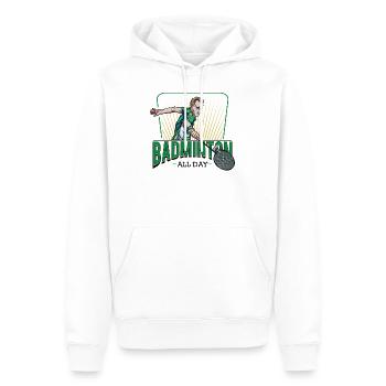 Badminton All Day Cool Statement Renard Cadeau - Sweat à capuche Premium bio Homme - blanc - Devant - Nico (187cm)