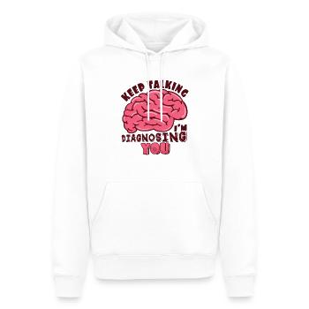 psychologue - Sweat à capuche Premium bio Homme - blanc - Devant - Nico (187cm)