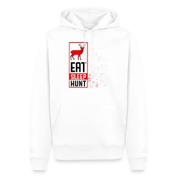 Mangez Sommeil Déclaration de chasseur cool Déclaration de chasse - Sweat à capuche Premium bio Homme - blanc - Devant - Nico (187cm)