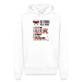 drones - Sweat à capuche Premium bio Homme - blanc - Devant - Nico (187cm)