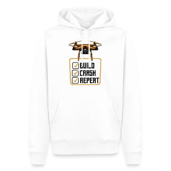 drones - Sweat à capuche Premium bio Homme - blanc - Devant - Nico (187cm)