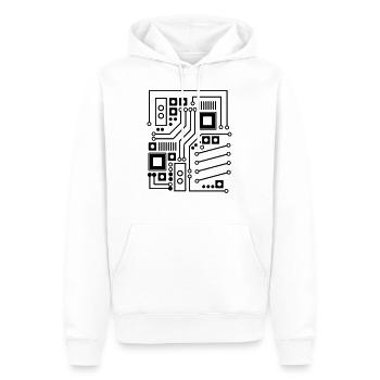 Platine Platinenmuster CPU Computer Shirt Geschenk - Männer Premium Bio Hoodie - Weiß - Vorne - Nico (187cm)
