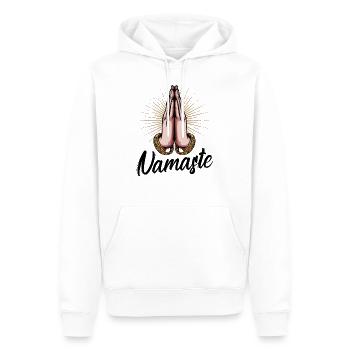 Yoga - Männer Premium Bio Hoodie - Weiß - Vorne - Nico (187cm)