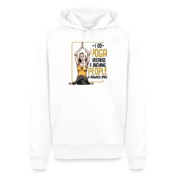 yoga - Men’s Premium Organic Hoodie - white - Front - Nico (187cm)
