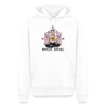 Yoga - Männer Premium Bio Hoodie - Weiß - Vorne - Nico (187cm)