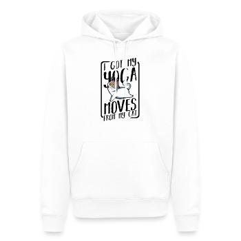 yoga - Men’s Premium Organic Hoodie - white - Front - Nico (187cm)