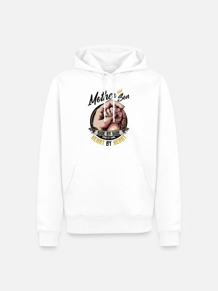 Mutter und Sohn - Männer Premium Bio Hoodie - Weiß
