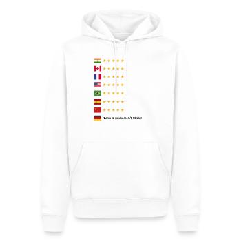 Typisch Deutsch Alman Deutschland Bewertung Spruch - Männer Premium Bio Hoodie - Weiß - Vorne - Nico (187cm)