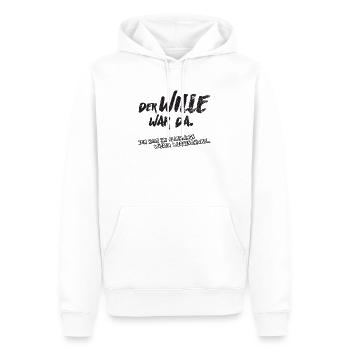 Der Wille war da Shirt - Männer Premium Bio Hoodie - Weiß - Vorne - Nico (187cm)