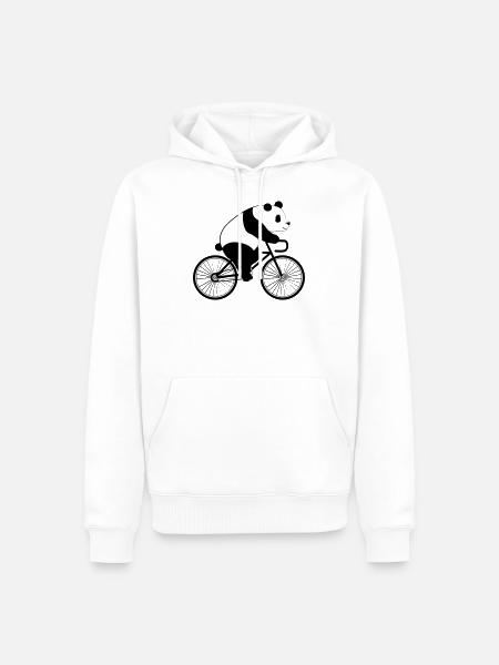 Panda Bicycle - Men’s Premium Organic Hoodie - white