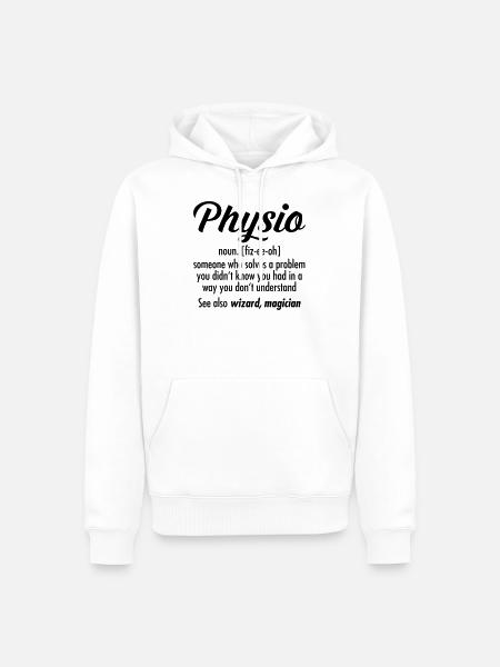 Physio Definition - Men’s Premium Organic Hoodie - white