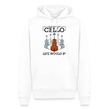 violoncelle - Sweat à capuche Premium bio Homme - blanc - Devant - Nico (187cm)
