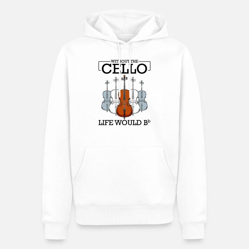 violoncelle - Sweat à capuche Premium bio Homme - blanc