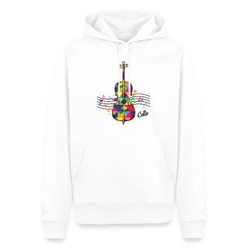 violoncelle - Sweat à capuche Premium bio Homme - blanc - Devant - Nico (187cm)