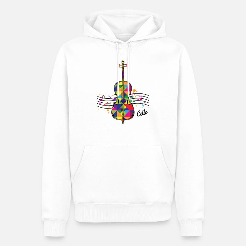 violoncelle - Sweat à capuche Premium bio Homme - blanc
