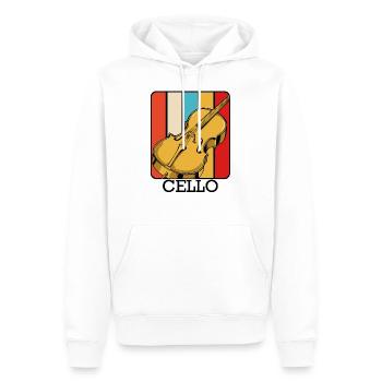 violoncelle - Sweat à capuche Premium bio Homme - blanc - Devant - Nico (187cm)