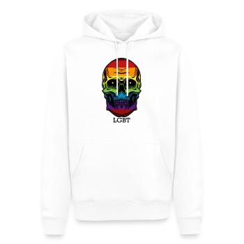 LGBT - Sweat à capuche Premium bio Homme - blanc - Devant - Nico (187cm)