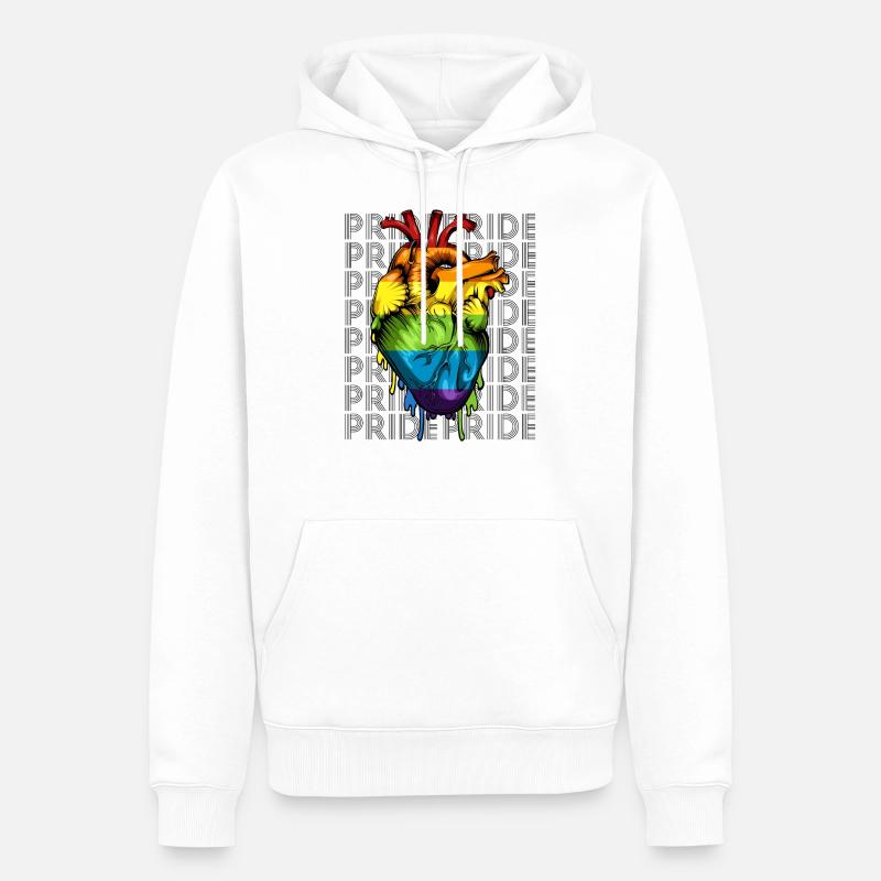 LGBT - Sweat à capuche Premium bio Homme - blanc