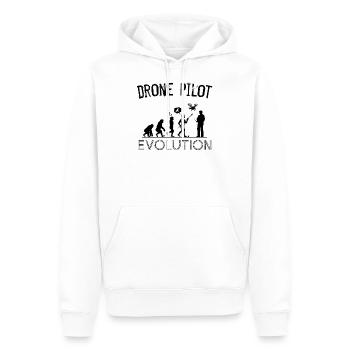 Drones Silhouette Silhouette Drone Pilot Evolution - Sweat à capuche Premium bio Homme - blanc - Devant - Nico (187cm)