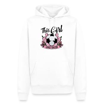 This Girl Loves Soccer Soccer Player Gift - Men’s Premium Organic Hoodie - white - Front - Nico (187cm)