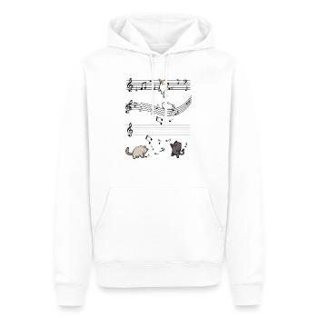 Musical Katzen Musiknoten Niedlich Geschenk - Männer Premium Bio Hoodie - Weiß - Vorne - Nico (187cm)