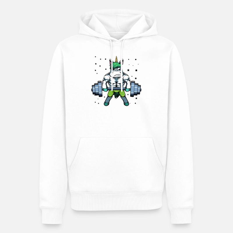 Licorne - Sweat à capuche Premium bio Homme - blanc