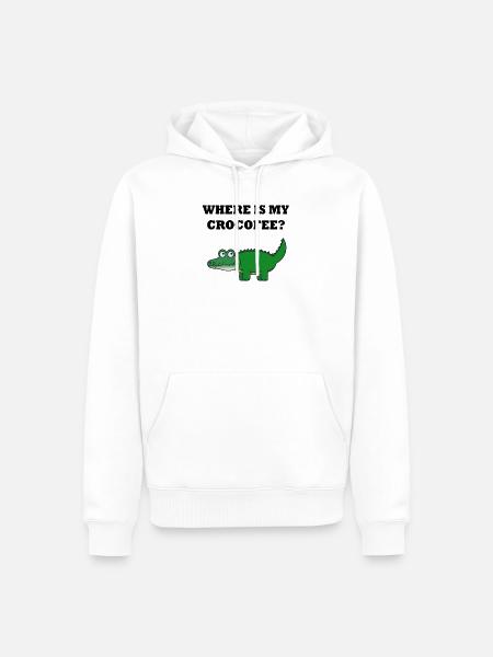 Krokodil Kaffee-Sucht Wortspiel - Männer Premium Bio Hoodie - Weiß