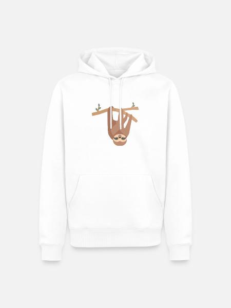 sloth - Men’s Premium Organic Hoodie - white