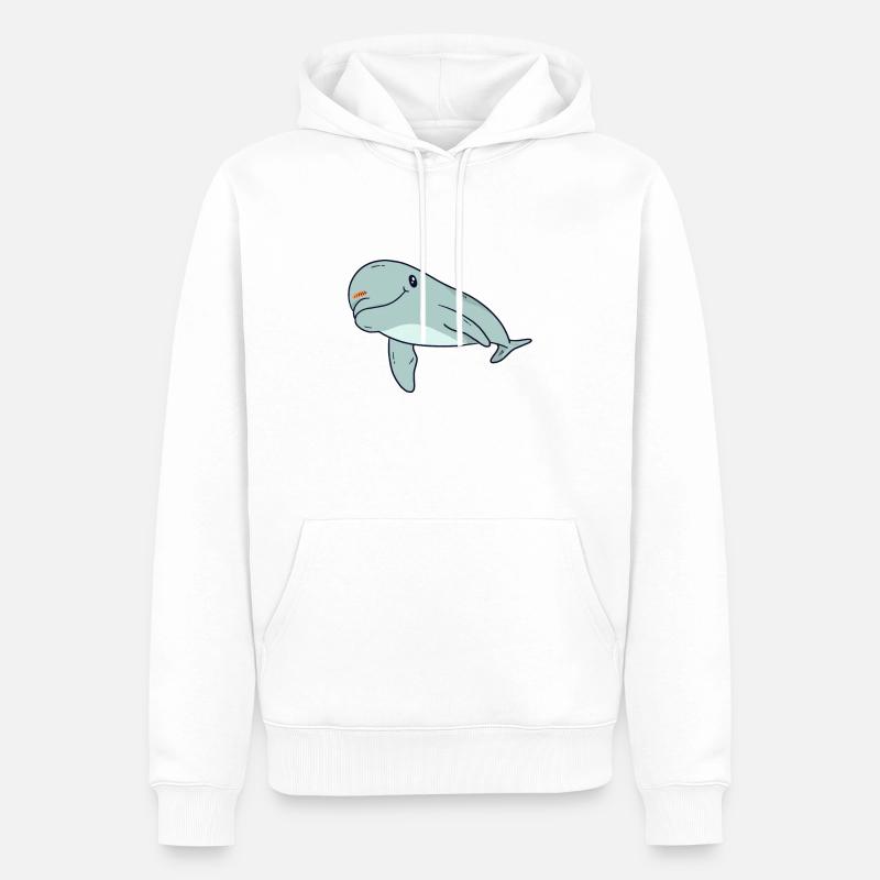 dauphin - Sweat à capuche Premium bio Homme - blanc