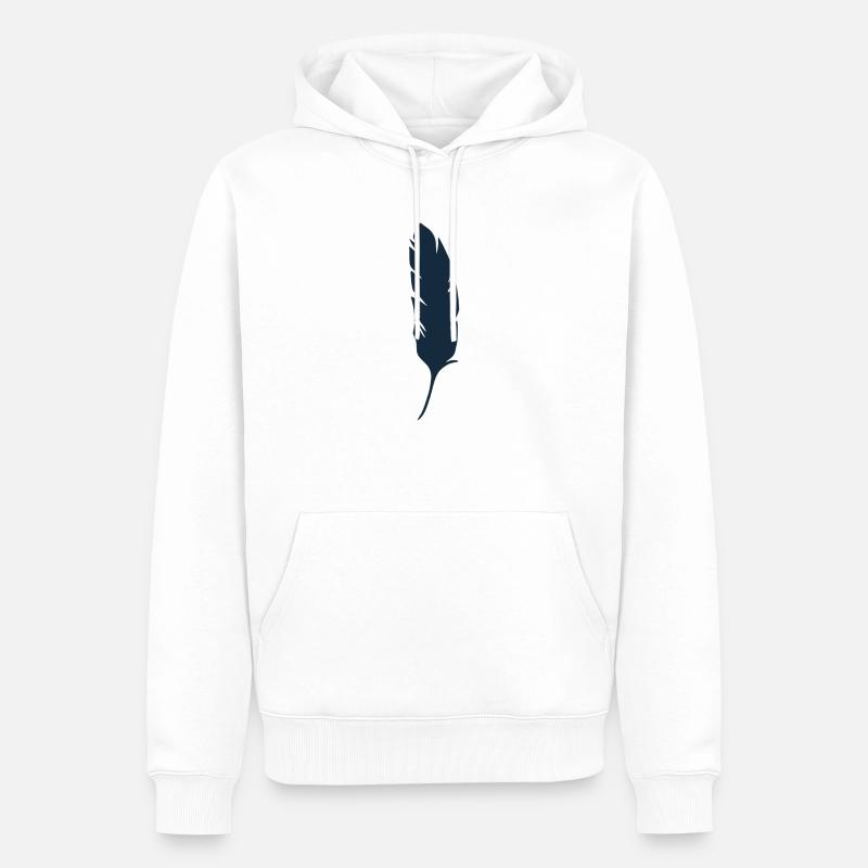 Feder - Männer Premium Bio Hoodie - Weiß